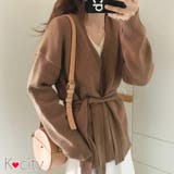 カーディガン カーデ ニット アウター セーター あったか ベルト付き | K-city | 詳細画像1