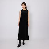 ブラック | シアーベロアダブルストラップキャミドレス≪手洗い可能≫ | QUEENS COURT