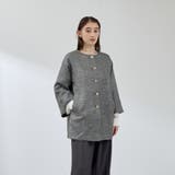 ツィード調ハウンドトゥースノーカラーコート≪手洗い可能≫ | QUEENS COURT | 詳細画像2 