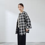 ツィーディチェックノーカラーコート≪手洗い可能≫ | QUEENS COURT | 詳細画像1 