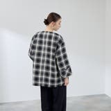 ツィーディチェックノーカラーコート≪手洗い可能≫ | QUEENS COURT | 詳細画像3 