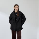 ブラック | ツィードボンディングミドルコート | QUEENS COURT