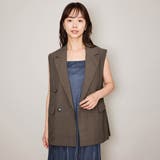 ブラウン | ハイツイストクロスジレベスト≪手洗い可能≫ | QUEENS COURT