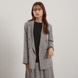 ホワイト系その他 | マルチグレンチェックテーラードジャケット≪手洗い可能≫ | QUEENS COURT