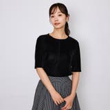 ブラック | シアーベロアセンターシームプルオーバー≪手洗い可能≫ | QUEENS COURT