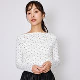 ホワイト | モノトーンドットオフショルカットソー≪手洗い可能≫ | QUEENS COURT