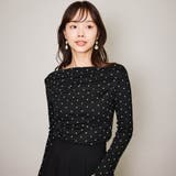 ブラック | モノトーンドットオフショルカットソー≪手洗い可能≫ | QUEENS COURT