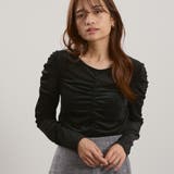 ブラック | シアーベロアシャーリングカットソー≪手洗い可能≫ | QUEENS COURT