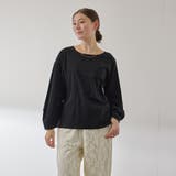 ブラック | シルキースムースランタンスリーブカットソー≪手洗い可能≫ | QUEENS COURT