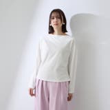 オフホワイト | ハイゲージ天竺ボートネックプルオーバー | QUEENS COURT