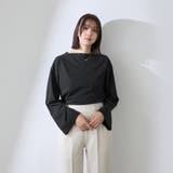 ブラック | ハイゲージ天竺ボートネックプルオーバー | QUEENS COURT