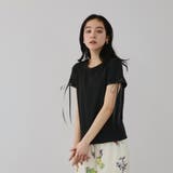 ブラック | サテンリボンスリーブプルオーバー | QUEENS COURT