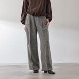 ブラック | ライトツィードタックパンツ≪手洗い可能≫ | QUEENS COURT