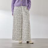 ホワイト系その他 | マルチフラワーイージーワイドパンツ≪手洗い可能≫ | QUEENS COURT