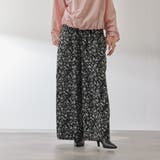 ブラック系その他 | マルチフラワーイージーワイドパンツ≪手洗い可能≫ | QUEENS COURT