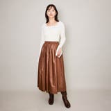 シアーレザー調フレアスカート≪手洗い可能≫ | QUEENS COURT | 詳細画像6 