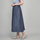 ダンガリーデニムギャザーフレアスカート≪手洗い可能≫ | QUEENS COURT | 詳細画像2 