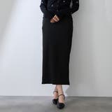 ブラック | ミドルリブナロースカート≪洗濯機で洗える≫ | QUEENS COURT