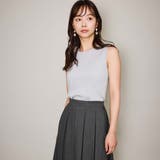 ライトグレー | ブライトワイドリブスリーブレスニット≪手洗い可能≫ | QUEENS COURT