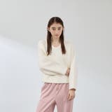 オフホワイト | フェレットタッチWフェイスボクシーニット≪手洗い可能≫ | QUEENS COURT
