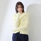 フラワー刺繍ポロニットトップス | QUEENS COURT | 詳細画像1 