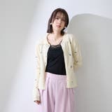 フラワー刺繍ポロニットトップス | QUEENS COURT | 詳細画像2 