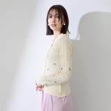 フラワー刺繍ポロニットトップス | QUEENS COURT | 詳細画像3 