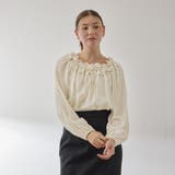 オフホワイト | フリルカラーナローリボンブラウス≪手洗い可能≫ | QUEENS COURT