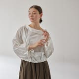 オフホワイト | ギャザースリーブボートネックブラウス≪洗濯機で洗える≫ | QUEENS COURT