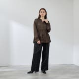 割繊サテンキーネックペプラムブラウス≪手洗い可能≫ | QUEENS COURT | 詳細画像10 