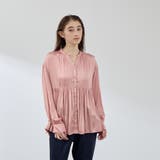 割繊サテンキーネックペプラムブラウス≪手洗い可能≫ | QUEENS COURT | 詳細画像4 