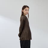 割繊サテンキーネックペプラムブラウス≪手洗い可能≫ | QUEENS COURT | 詳細画像7 