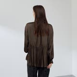 割繊サテンキーネックペプラムブラウス≪手洗い可能≫ | QUEENS COURT | 詳細画像8 