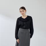 ブラック | ナチュラルストレッチフレアカラーブラウス≪手洗い可能≫ | QUEENS COURT