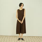 ブラウン | ひんやりカットソーノースリーブワンピース | VICKY
