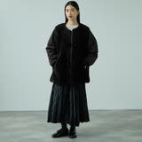 ボア切替ノーカラーミドルコート | VICKY | 詳細画像3 