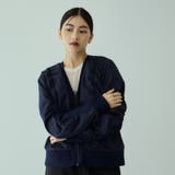 ネイビー | ミラノリブギャザーZIPブルゾン | VICKY