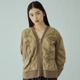 ベージュ | ミラノリブギャザーZIPブルゾン | VICKY