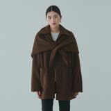 ブラウン | ショール付きスライバーニットコート | VICKY