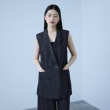 ネイビー | 【シーズンレス】ナイロンツイルデニムベスト | VICKY