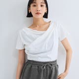 オフホワイト | アシンメトリードレープカットソー≪手洗い可能≫ | VICKY