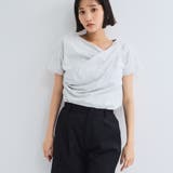 ライトグレー | アシンメトリードレープカットソー≪手洗い可能≫ | VICKY