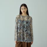 ニュアンスアート柄シアープルオーバー≪手洗い可能≫ | VICKY | 詳細画像3