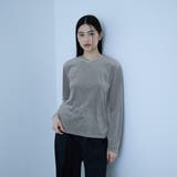 チャコールグレー | シアーベロアロングスリーブカットソー【日本製】 | VICKY