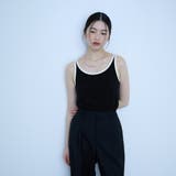 ブラック | バイカラーパイピングタンクトップ | VICKY