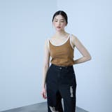 キャメル | バイカラーパイピングタンクトップ | VICKY