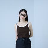 ブラウン | バイカラーパイピングタンクトップ | VICKY