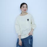アイボリー | 【大人の抜け感】ワッペンマルチネックスウェット | VICKY