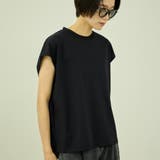 ブラック | コットンソロナフレンチスリーブTシャツ | VICKY