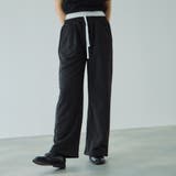 ブラック | 配色ドッキングスウェットパンツ≪セットアップ対応/手洗い可能≫ | VICKY